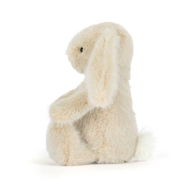 Jellycat Plüschhase Flufflet Wheat in heller Farbe mit weichen Ohren und Schwanz