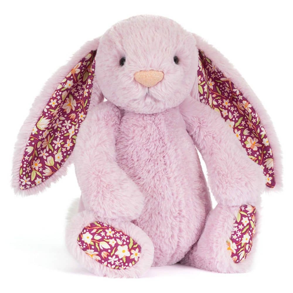 Jellycat Plüschhase LUX mit Blumenöhrchen in zartem Rosa für Kinder zum Kuscheln und Spielen