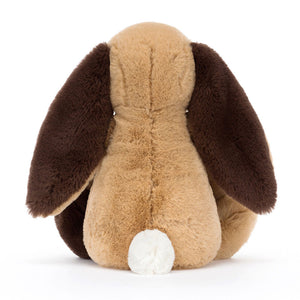 Jellycat Plüschhase Patchwork Braun 31 cm Kuscheltier mit langen braunen Ohren und weißem Schwänzchen