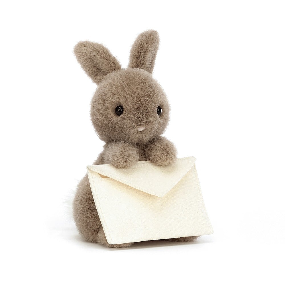 Jellycat Plüschkaninchen – Postbote 19 cm mit großem Umschlag als Spielzeug und Dekoration