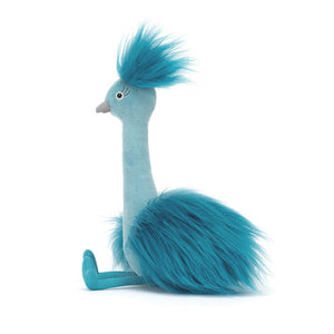 Jellycat Plüschpfau Türkis 20 cm Kuscheltier mit flauschigem Gefieder und langer Halsform