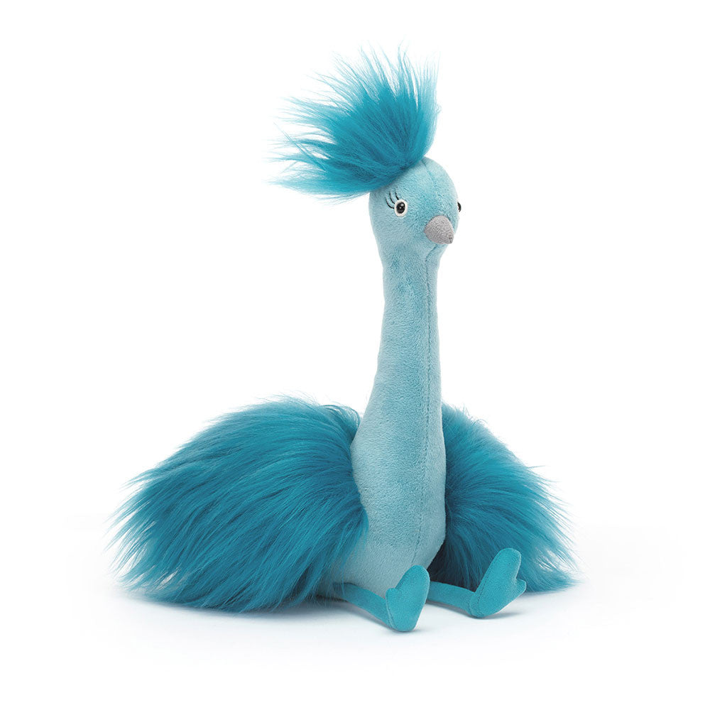 Jellycat Plüschpfau Türkis 20 cm Kuscheltier mit flauschigem Schwanz und weichen Federn