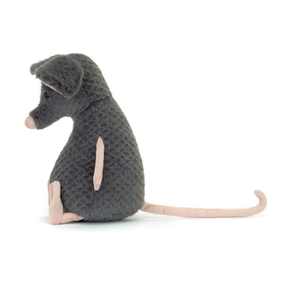Jellycat Plüschratte – Traurig 27 cm graue weiche Kuschelmaus mit rosafarbenen Pfoten und Ohren