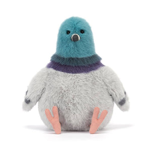 Plüschtaube Strutton 22 cm von Jellycat mit weichem, flauschigem Material und buntem Gefieder