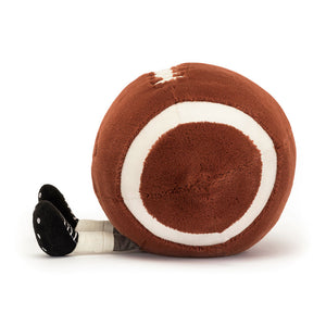 Jellycat Plüsch Fröhlicher American Football 28 cm kuscheliges braunes Stoffspielzeug mit weißen Streifen