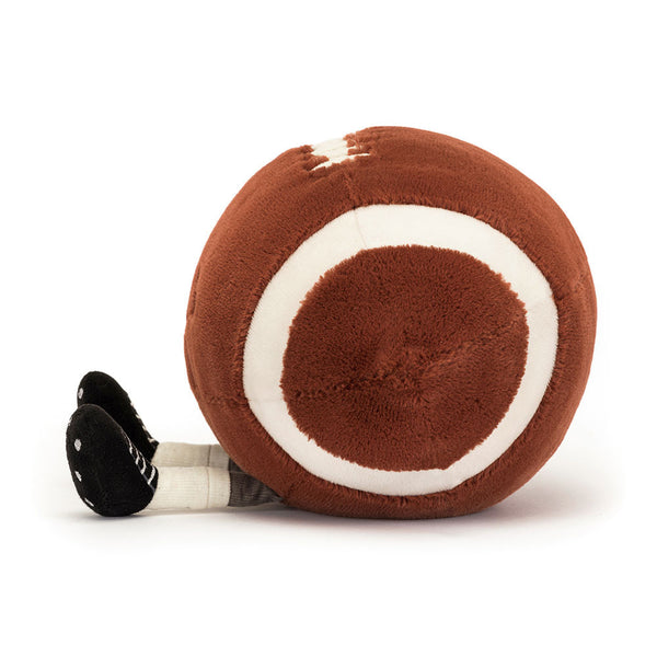 Jellycat Plüsch Fröhlicher American Football 28 cm kuscheliges braunes Stoffspielzeug mit weißen Streifen