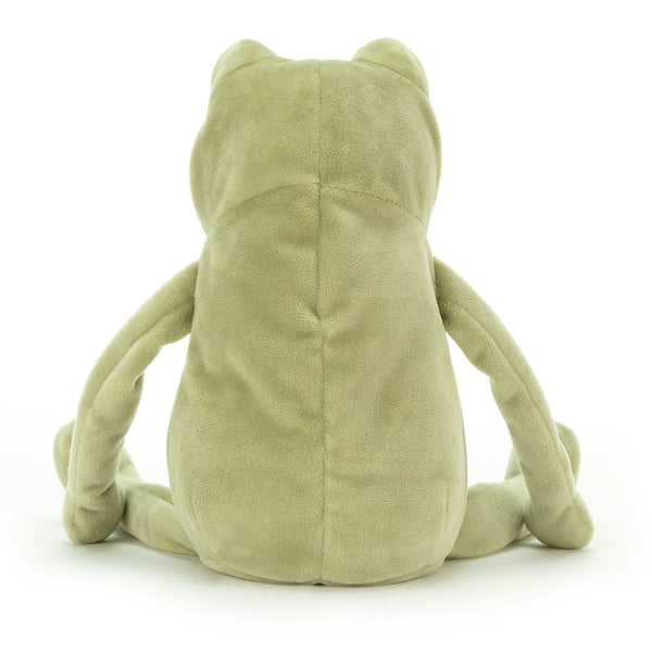 Jellycat Plüsch Frosch Ferguson 33 cm in grün sitzend von hinten als Kuscheltier