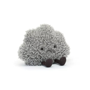 Jellycat Plüsch-Gewitterwolke 26 cm Kuschelige graue Wolken-Plüschfigur mit niedlichem Gesicht und Beinen