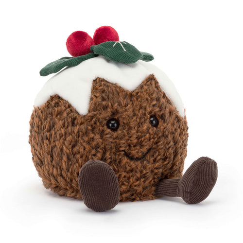 Jellycat Plüsch Pudding 17 cm Kuscheltier mit braunem Fell und niedlichem Gesicht