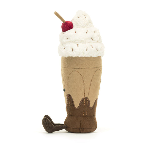 Jellycat Plüsch Shake Marin mit Schokolade 27 cm Kuschelige Eiskaffee Plüschfigur mit Kirsche