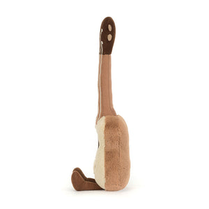 Jellycat weiche Plüsch-Ukulele für Kinder als kuscheliges Spielzeug in Braun und Beige