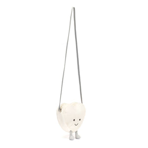 Jellycat Plüsch Umhängetasche Cremefarbenes Herz mit süßem Gesicht und langem Trageriemen