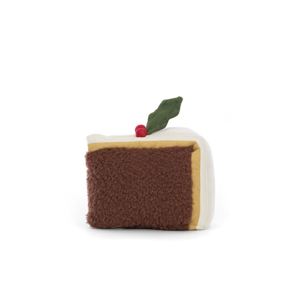 Jellycat Plüsch Weihnachtskuchen 10 cm weicher kuscheliger Stoff mit Weihnachtsdekoration