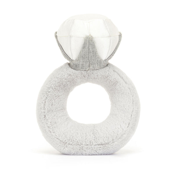 Jellycat Plüschring – Mit Diamant 20 cm grauer weicher Kuschelring mit diamantförmiger Spitze