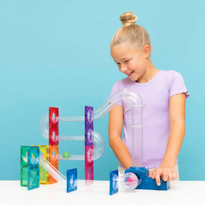 Magnetbauklötze – Ball Run Launcher Pack, 47 Teile