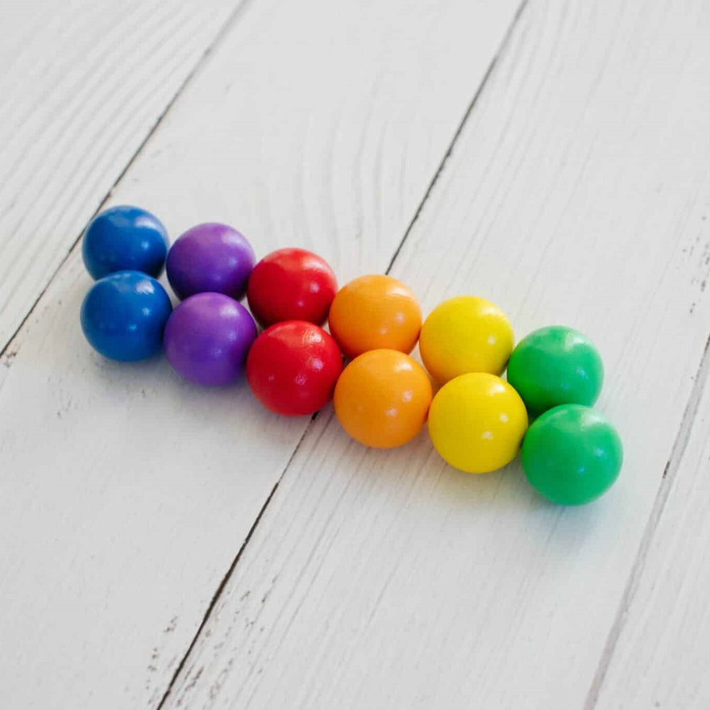 Satz austauschbarer Kugeln für die Kugelbahn Rainbow für die Kugelbahn – 12 Stück