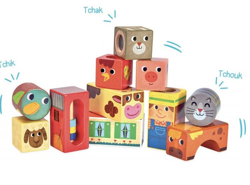 Holz-Sensorik-Bausteine – Bauernhof