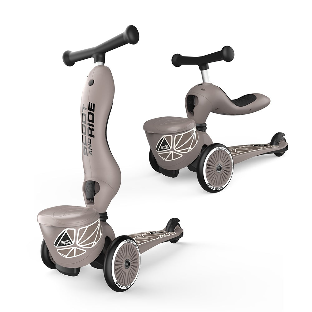 Laufrad und Fahrrad 2in1 Highwaykick 1 Lifestyle  1-5 Jahre - Brown Lines - Tublu.de