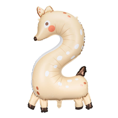 Folienballon 102 cm – Zahl 2 Reh