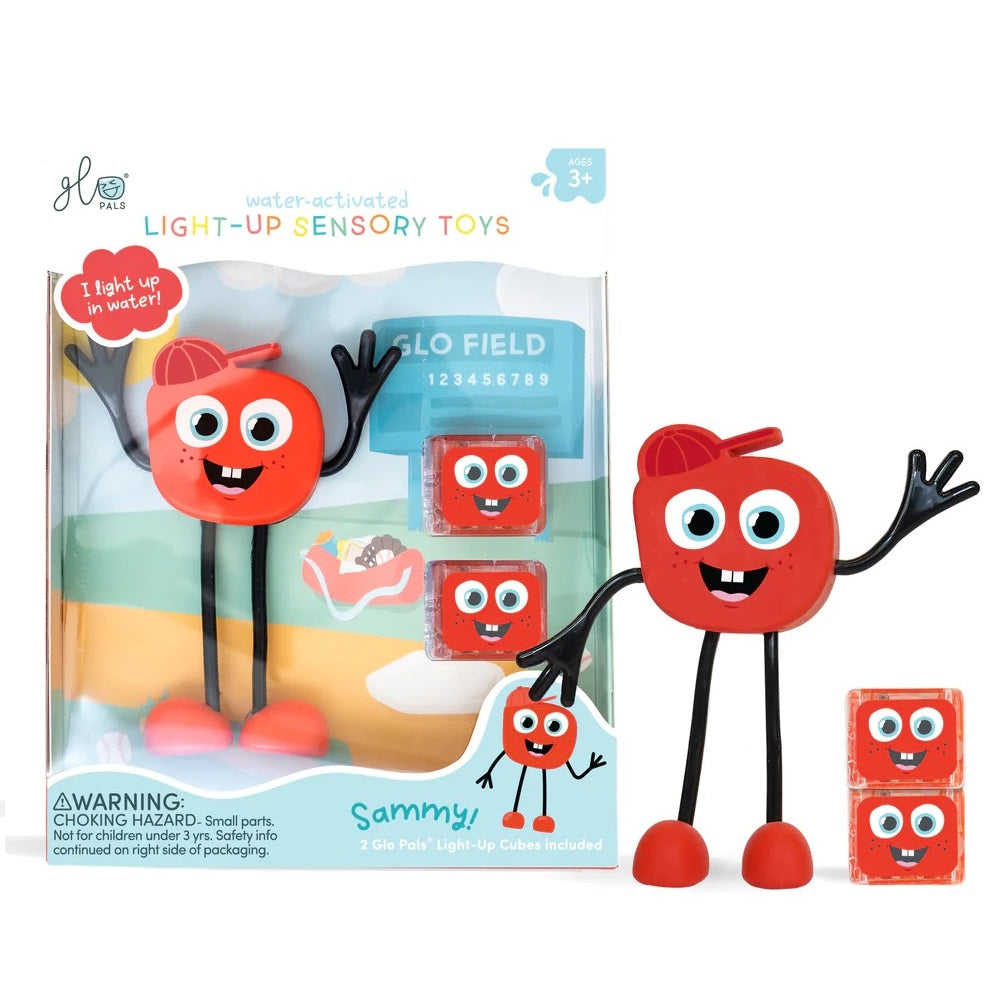 Badefigur Sammy – Set mit zwei im Wasser leuchtenden Sensorikwürfeln