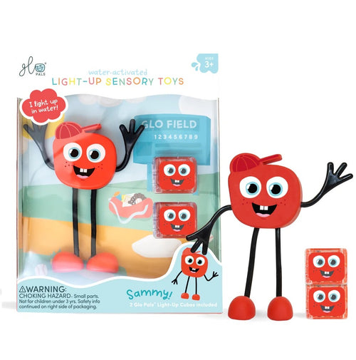 Badefigur Sammy – Set mit zwei im Wasser leuchtenden Sensorikwürfeln