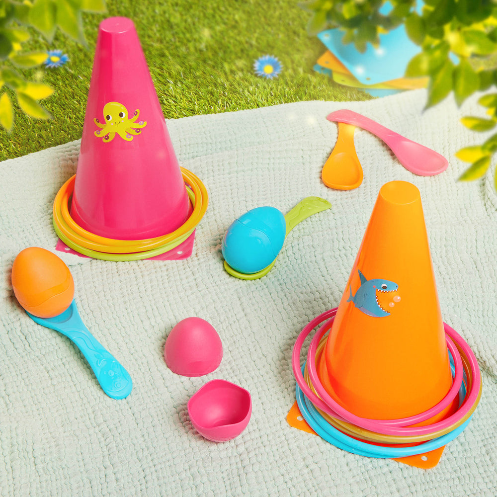 2er-Set Spiele für draußen - Reifen und Eier