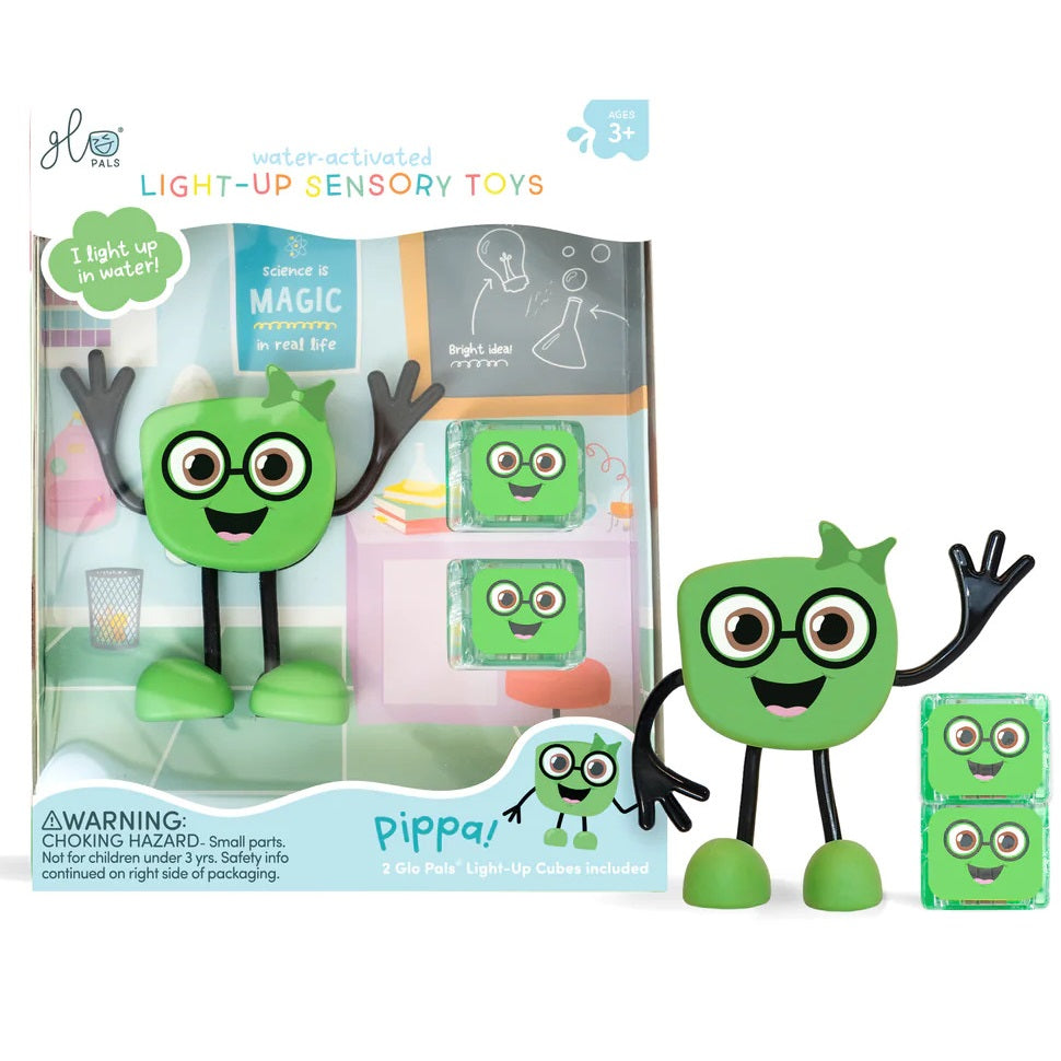 Badefigur Pippa – Set mit zwei Sensorikwürfeln, die im Wasser leuchten