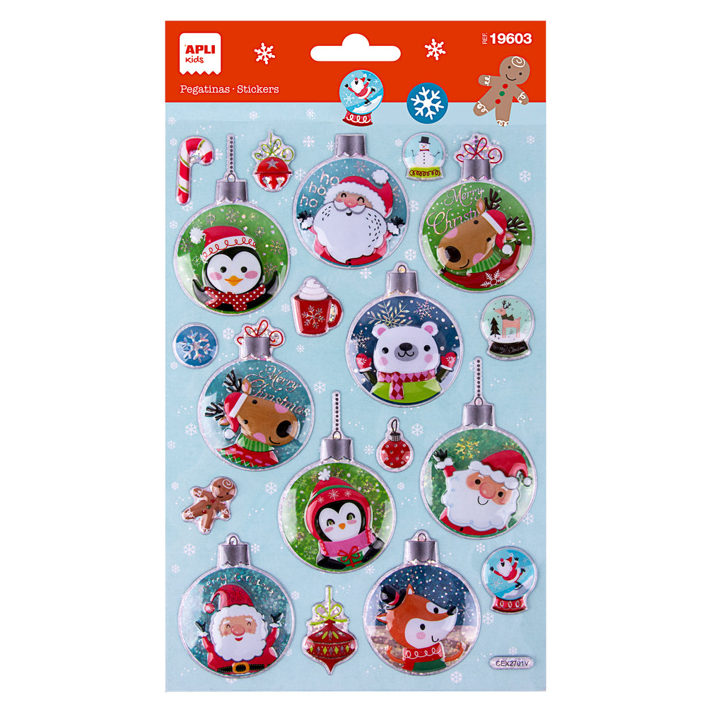 Weihnachtsaufkleber – Weihnachtskugeln, Weihnachtsmann