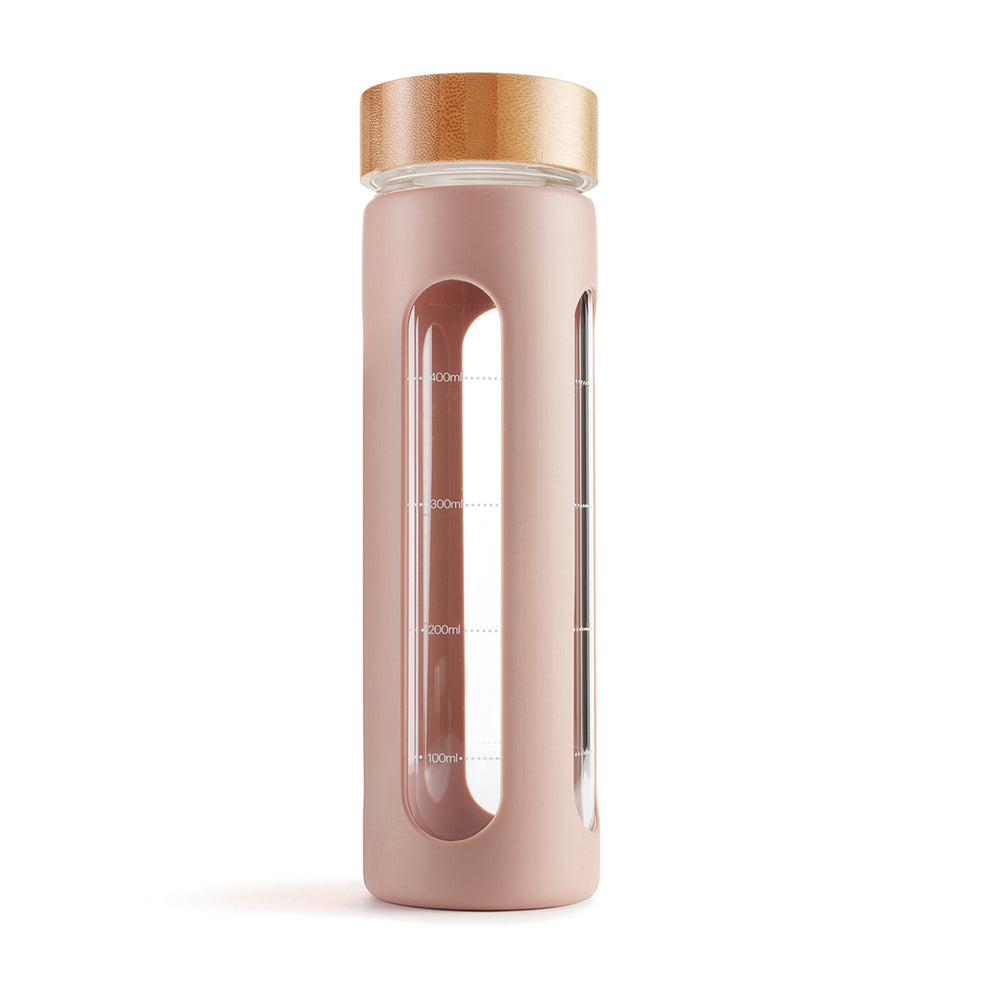 Glasflasche mit Schraubverschluss 600 ml – Pink
