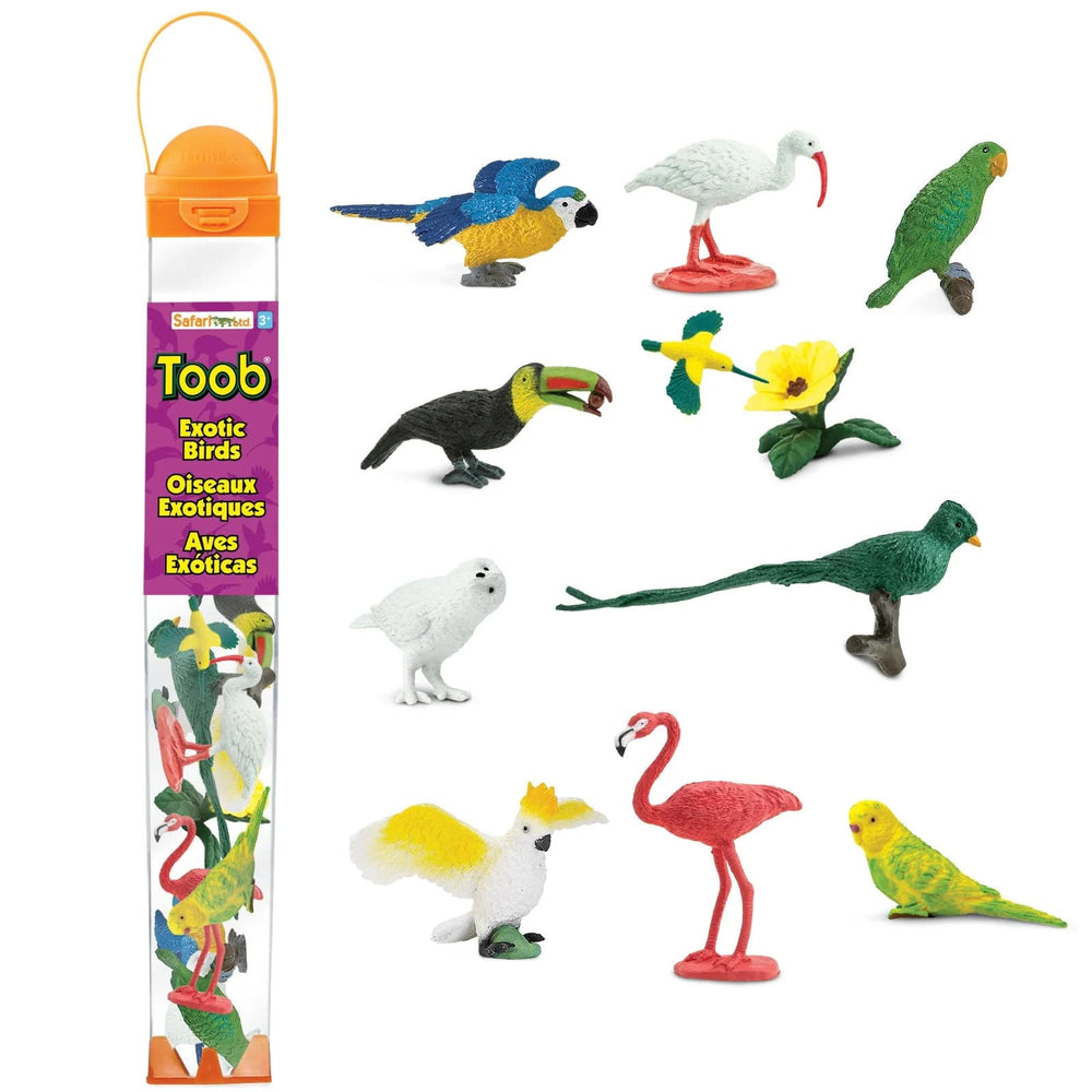 Figurenset in einer Tube TOOB – Exotische Vögel