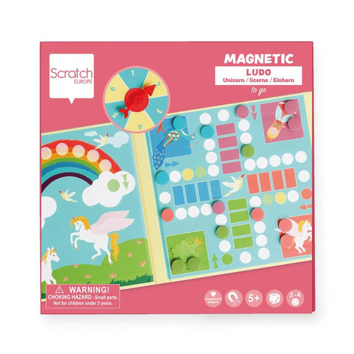 Magnetisches Reisespiel Ludo mit Spinner – Einhörner