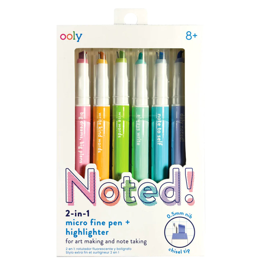 Feinschreiber mit integriertem Textmarker 2 in 1 – Noted!