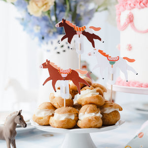 Muffin-Dekorationen, 6 Stück  - Pferde