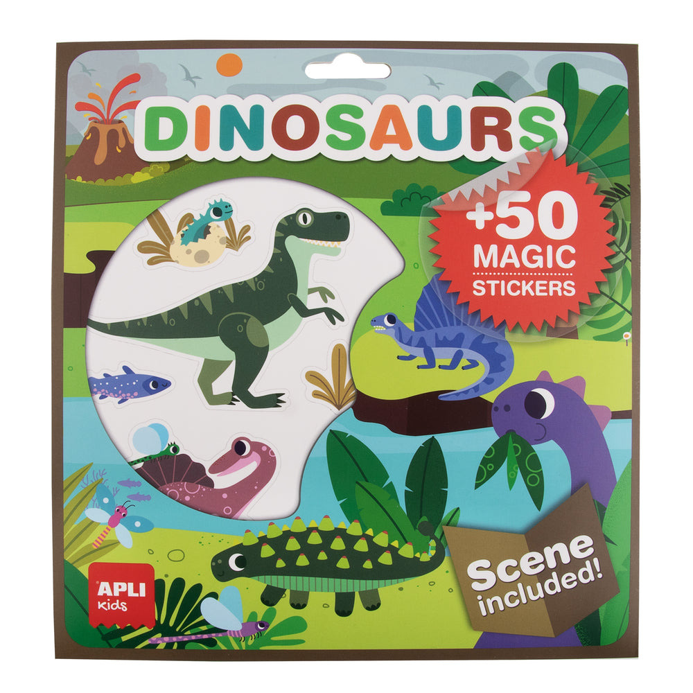 Wiederverwendbare Aufkleber mit Spielbrett – Dinosaurier