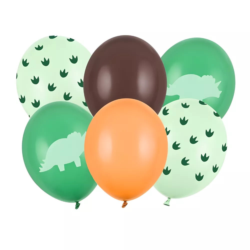 Ballons, 6 Stück – Dinosaurier, 30 cm