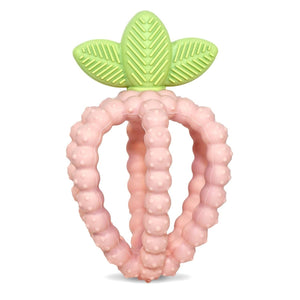 Beißring Saftige Himbeere mit Blättern – Rosa