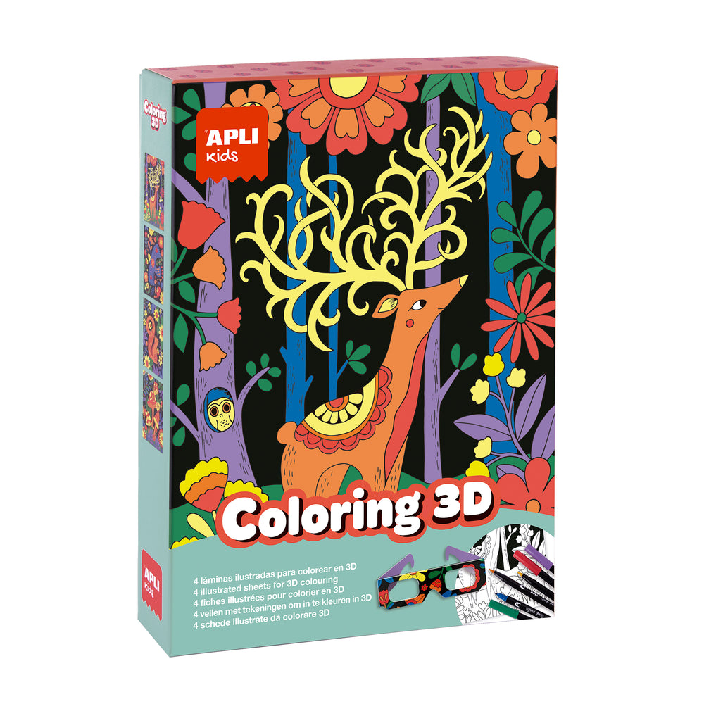 Kunstset mit Brille – 3D-Ausmalen