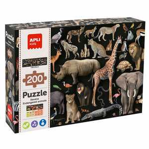 Lernpuzzle – Gefährdete Tiere Savanne 6+ - Tublu.de