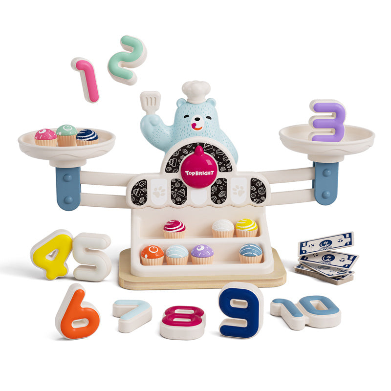 Montessori-Lernspielzeug mit Waage Hungriger Bär