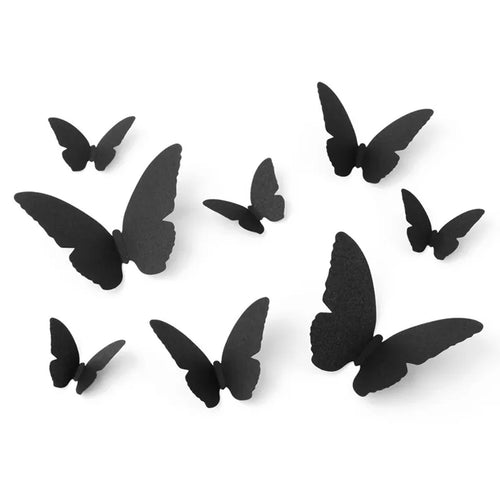 Papierdekoration – Schwarze Motten 6–12 cm