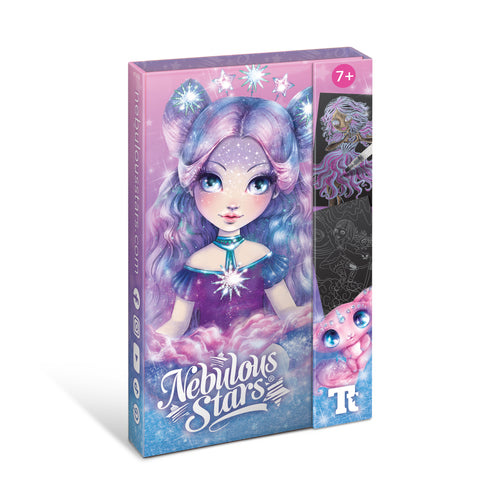 Malbuch mit schwarzen Seiten, Wasserstift und Pinsel – Nebuli Größe S