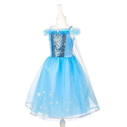 Kostüm – Kleid der Schneekönigin mit Umhang, 5–7 Jahre