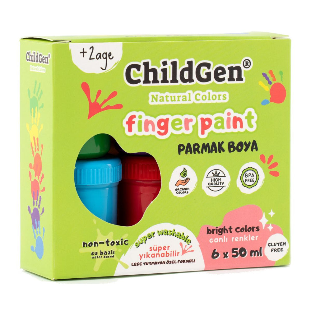 Fingerfarben 6 x 50 ml, leicht abwaschbar