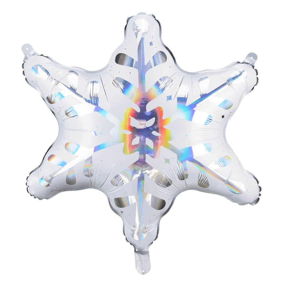 Holografischer Folienballon - Schneeflocke, 64 x 66 cm