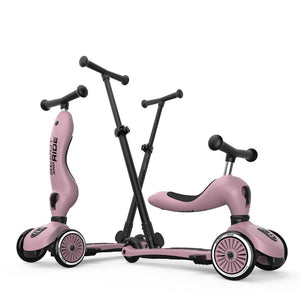 Rutschauto und Roller mit Lenker Highwaykick 1 Push and Go 2in1 1-5 Jahre - Wildberry