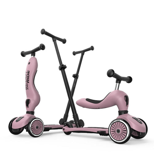 Rutschauto und Roller mit Lenker Highwaykick 1 Push and Go 2in1 1-5 Jahre - Wildberry