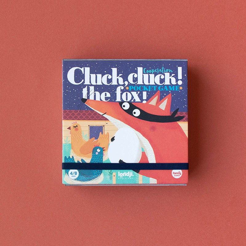 Familienspiel in Taschenversion Cluck, cluck! Fox! – Puk Puk, hier ist der Fuchs!