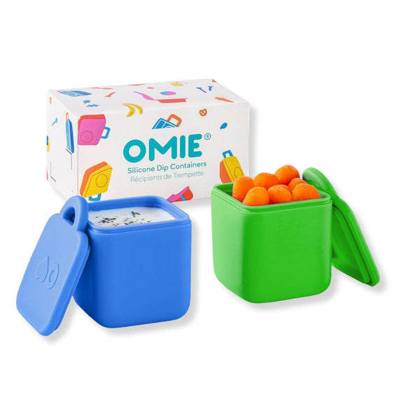 Zwei luftdichte Behälter für die Lunchbox OmieDip – Blue Green