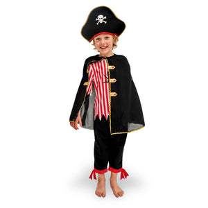 Pirat-Kostüm mit Umhang  – Größe 116–128 cm (5–8 Jahre)
