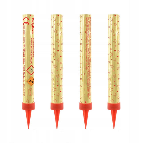 Tortenfontänen 12 cm – Gold, 4 Stück